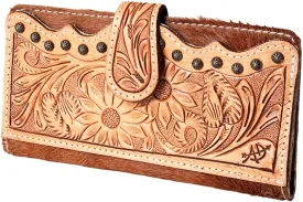 American Darling ADBG487BR Wallet Hand Tooled Hair On Genuine Leather Women Bag Western Handbag Purse