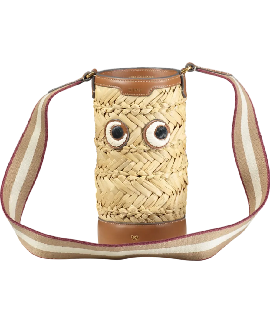 Anya Hindmarch Beige Eyes Wine Insulated Bottle Holder Bag