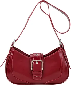 Ayliss Shoulder Bag for Women Red Purse Y2k Top Handle Bag Burgundy Purse Vegan Leather Tote Handbag Clutch Hobo Studded
