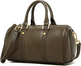 Boston Crossbody Bags for Women, Top Handle Stachel Tote Purses, Genuine Leather Handbags with Removable Strap