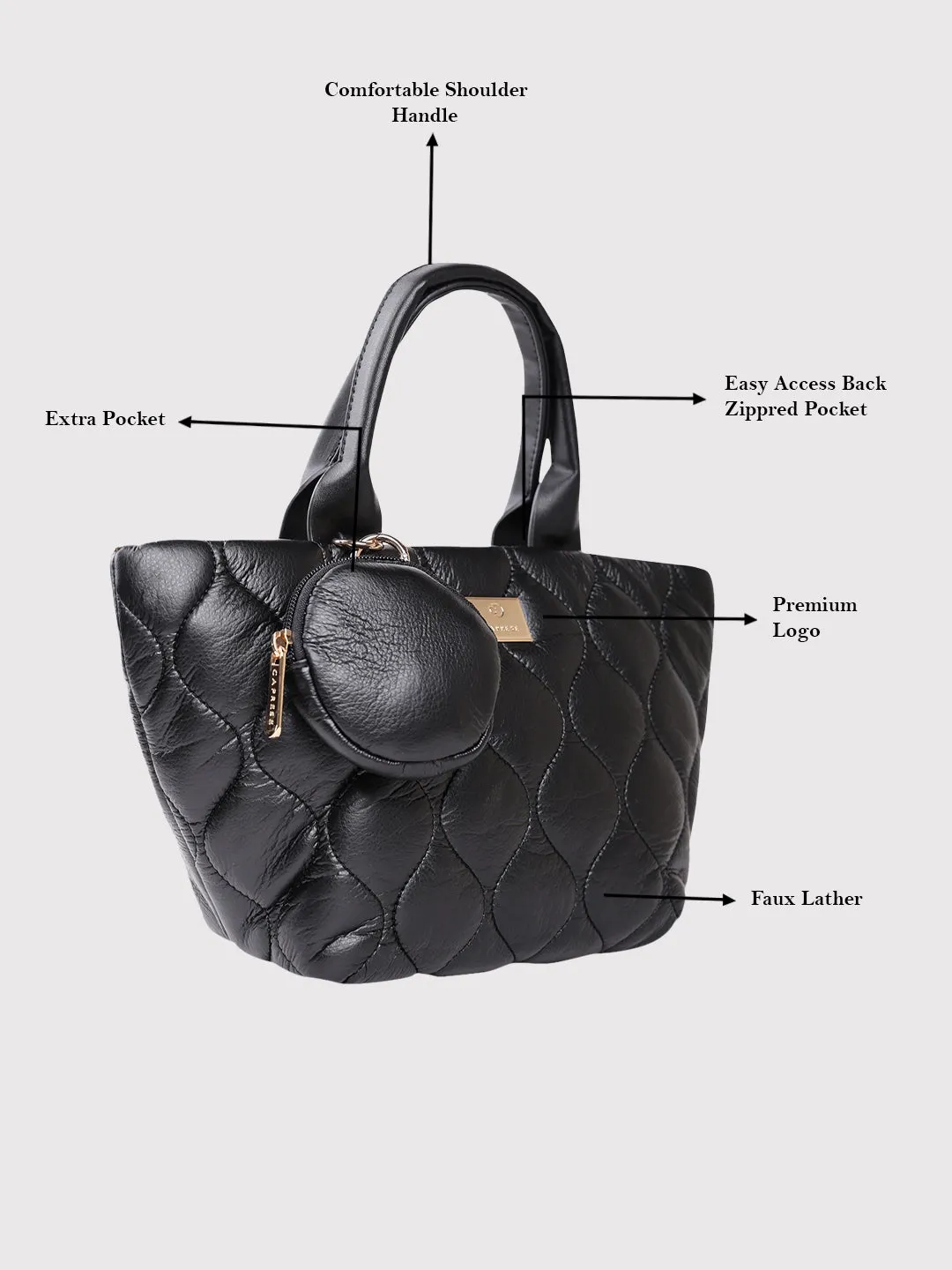 Caprese Briar Tote Small Office Handbag Black
