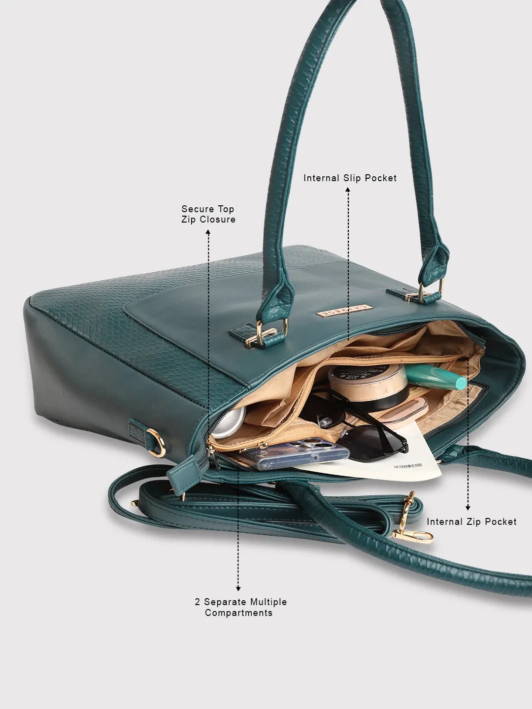 Caprese Fiona Tote Large Office Handbag Teal