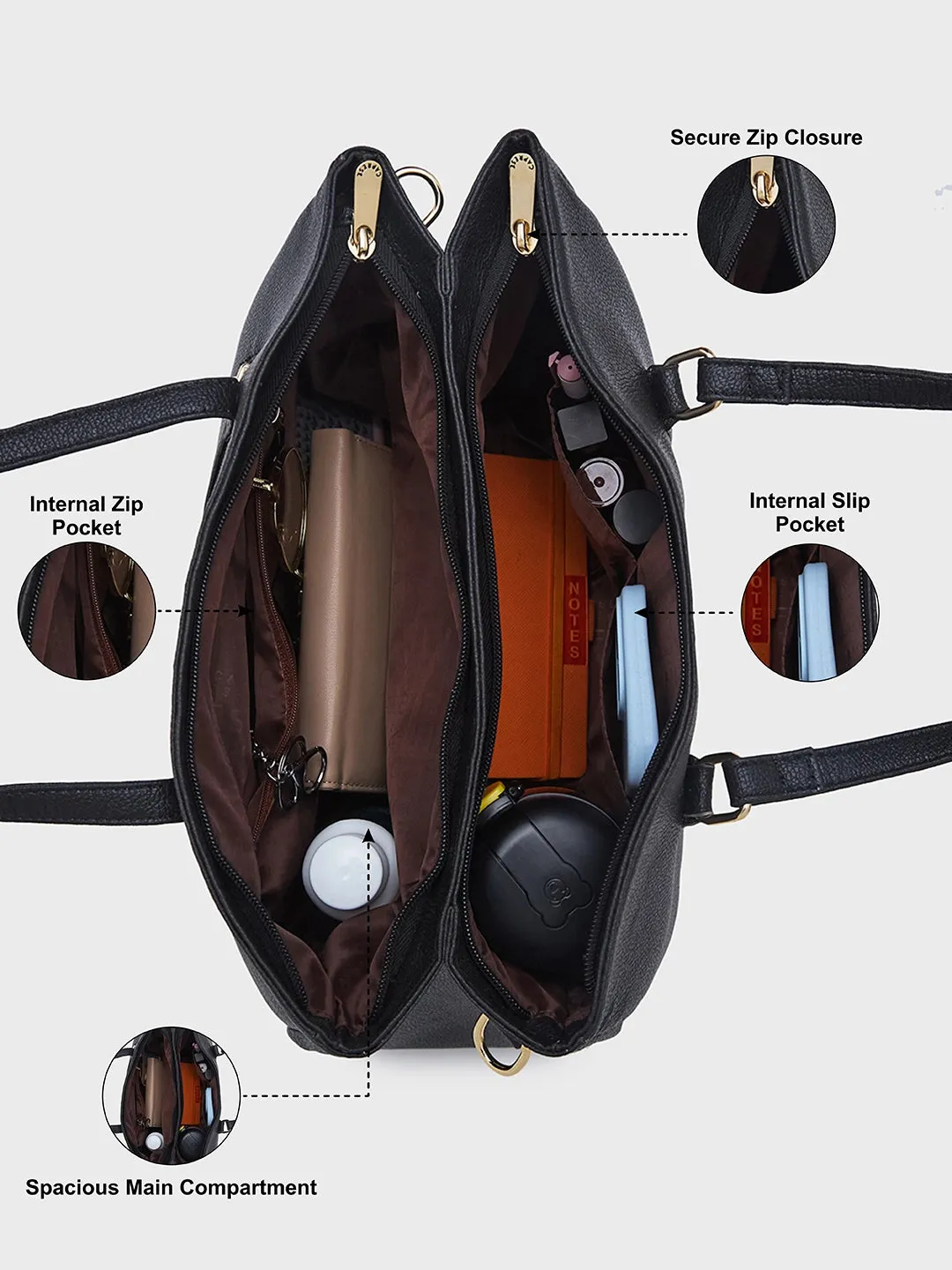 Caprese Jolie Tote Medium Black