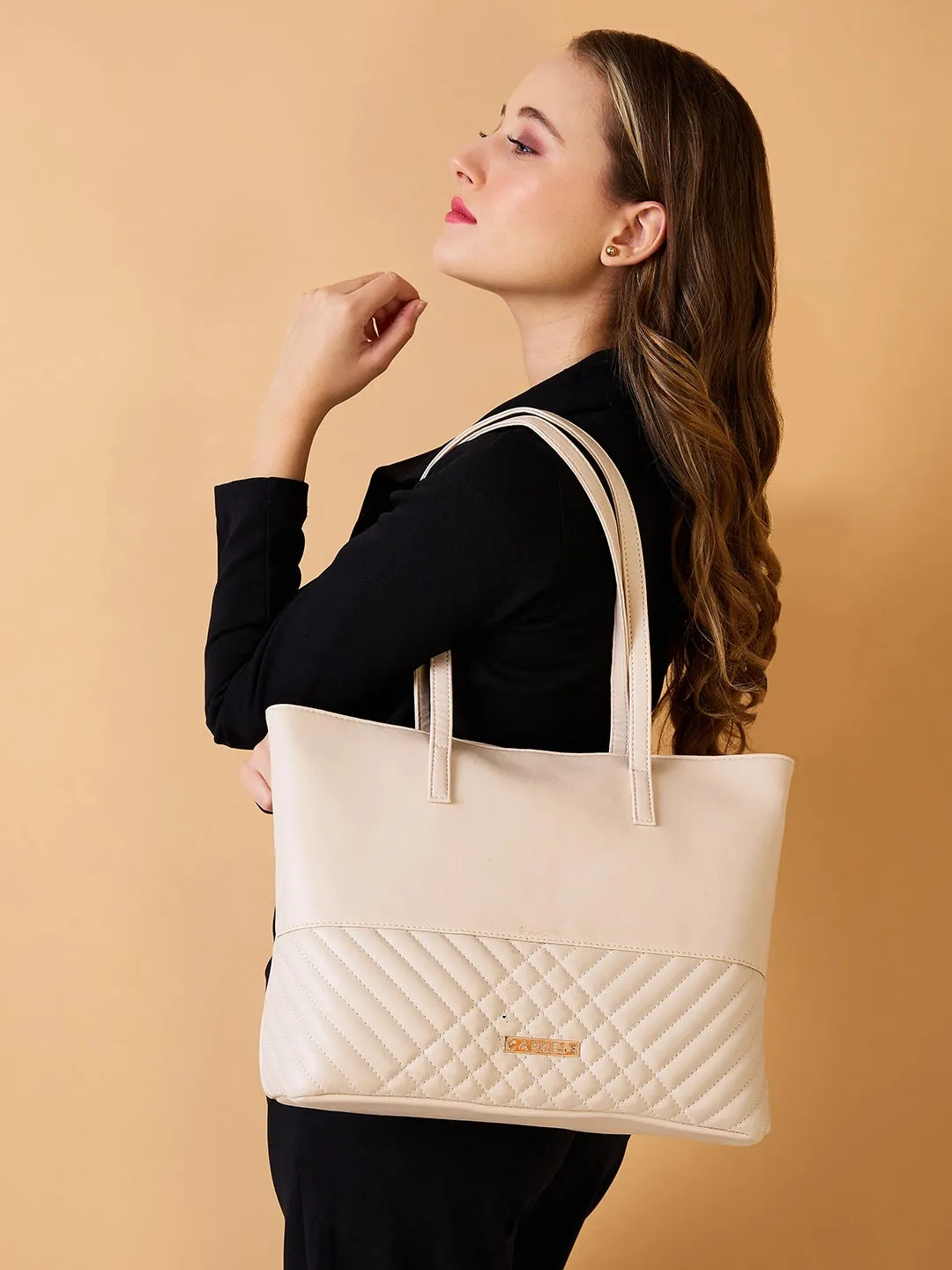 Caprese Serene Tote Medium Off White