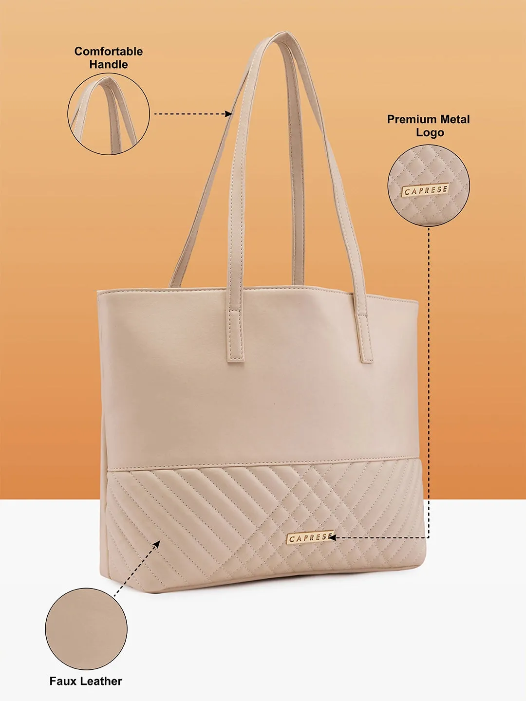 Caprese Serene Tote Medium Off White