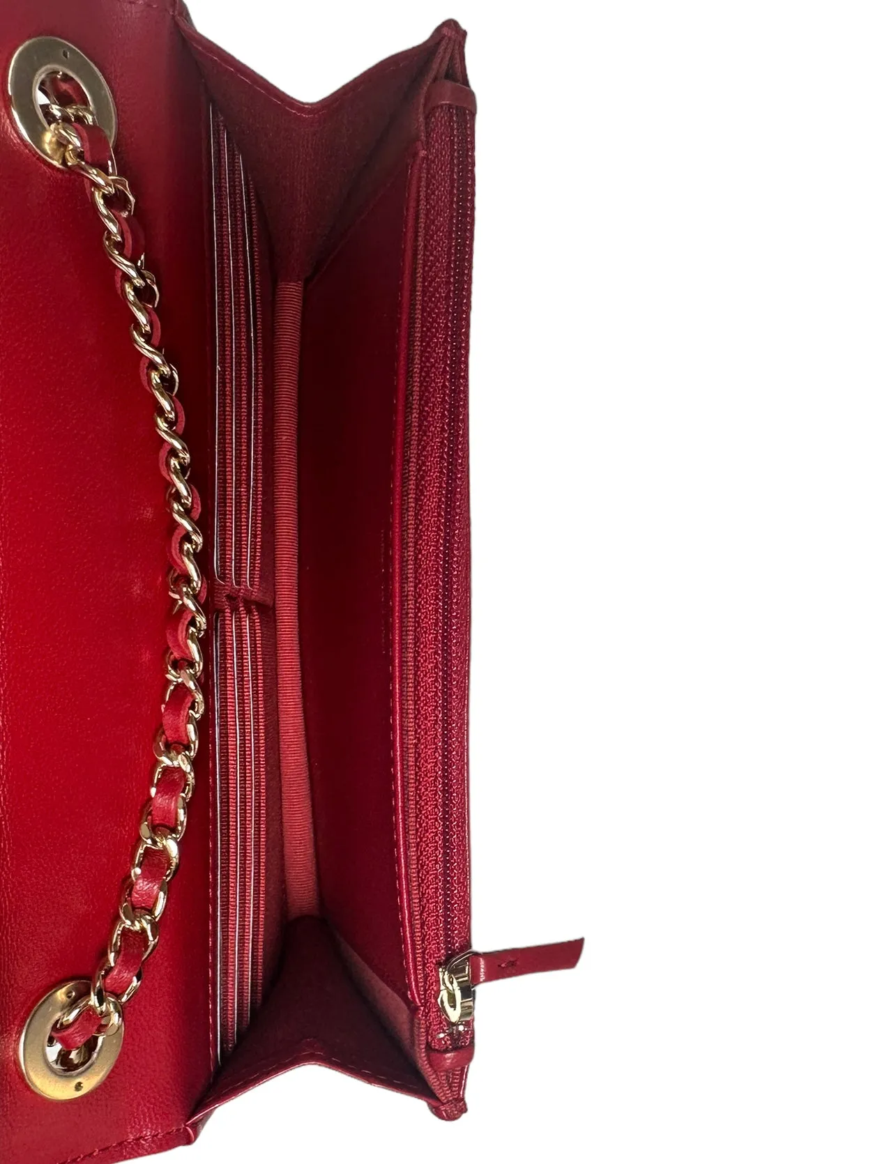 Chanel 2023 NEW Red Lambskin Quilted Trendy CC Wallet On Chain WOC Bag