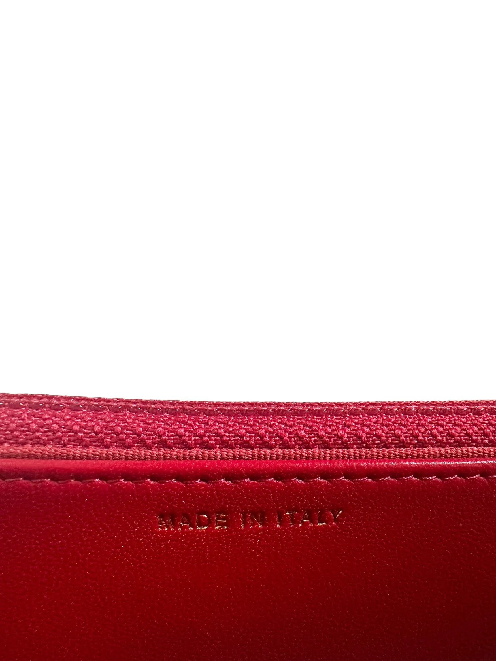 Chanel 2023 NEW Red Lambskin Quilted Trendy CC Wallet On Chain WOC Bag