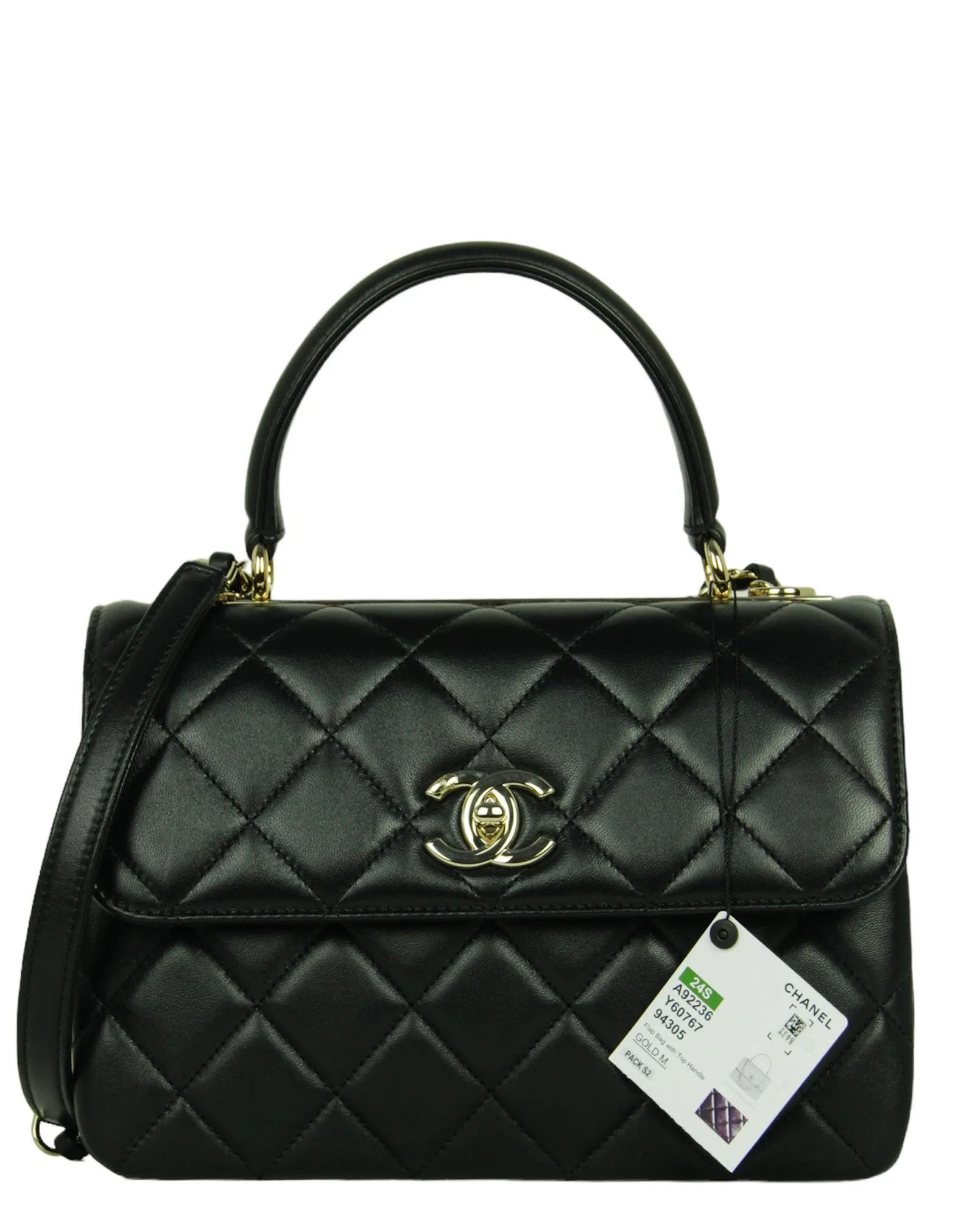 Chanel NWT 2024 Black Lambskin Quilted Trendy CC