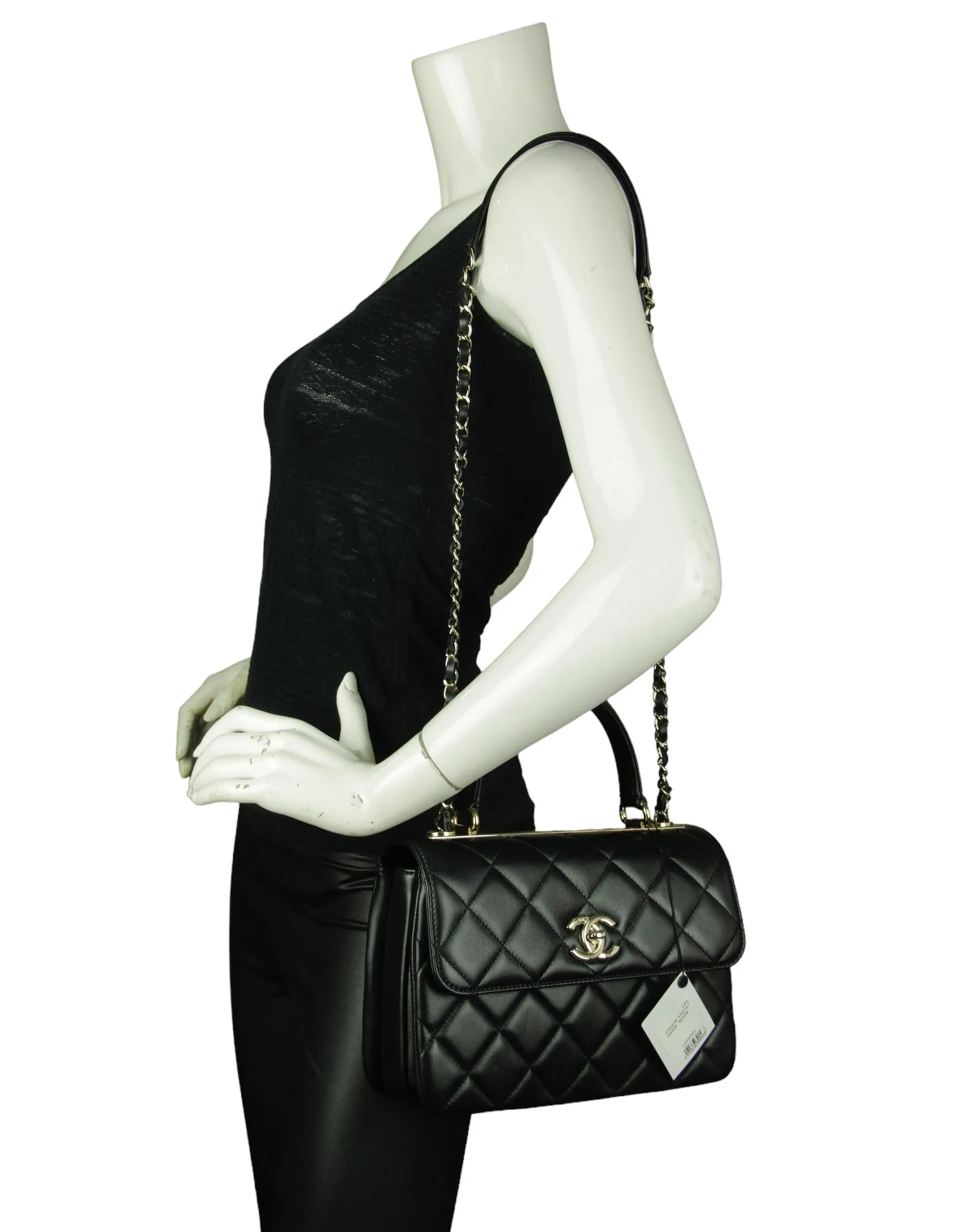 Chanel NWT 2024 Black Lambskin Quilted Trendy CC