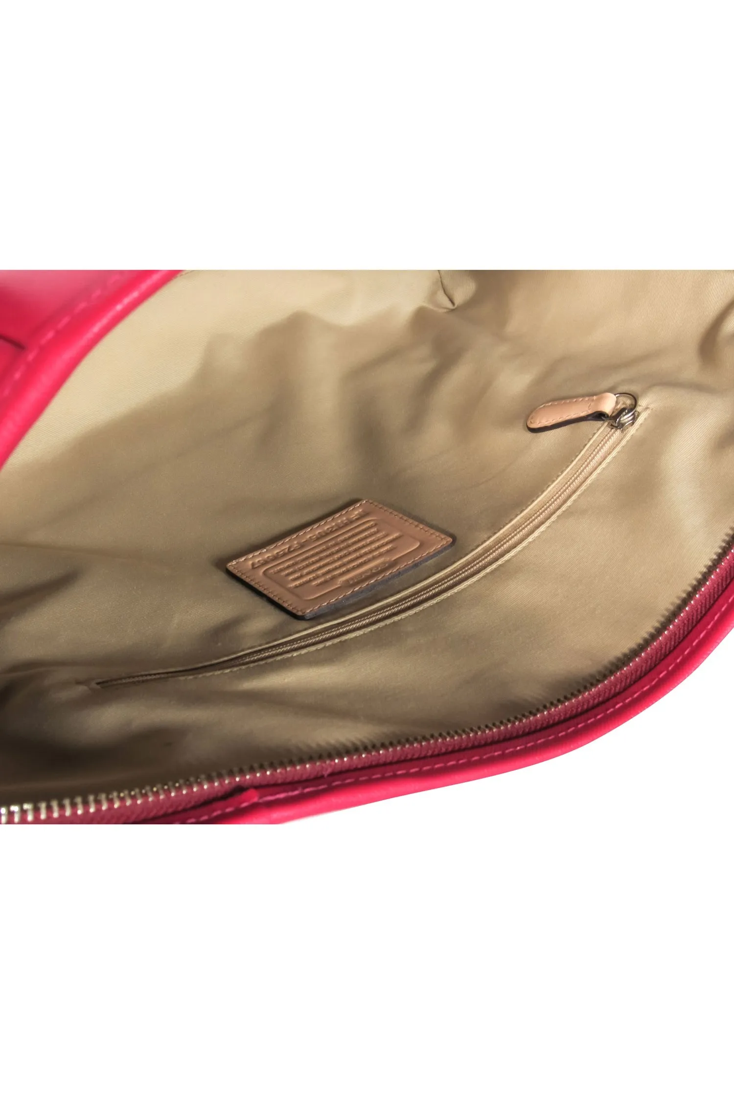 Coach - Magenta Leather Zippered Tote w/ Crossbody Strap