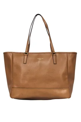 Coach - Tan Saffiano Leather Tote Bag