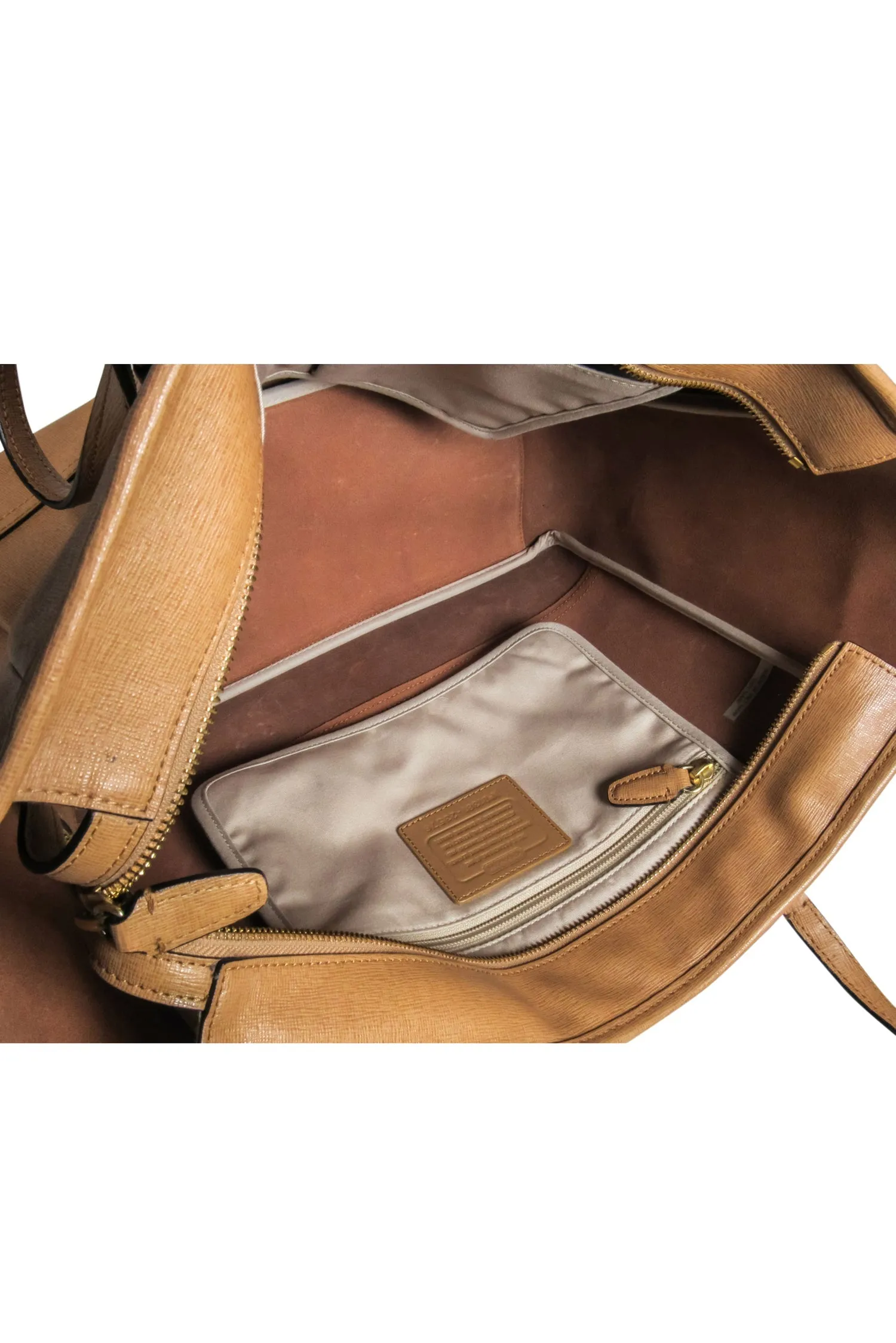 Coach - Tan Saffiano Leather Tote Bag