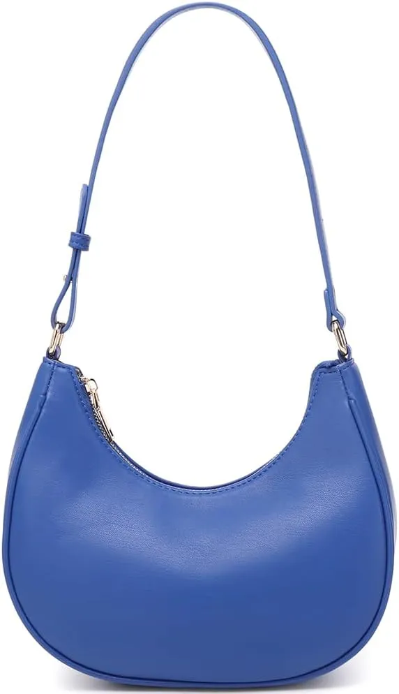 Crescent Shoulder Bags for Women Cute Hobo Tote Handbag Under the Arm Purses Mini Clutch Purse with Zipper Closure