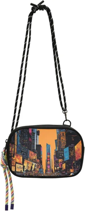 Cross Body Bag Times Square Circuit Board Shoulder Handbag with Adjustable Strap and Inner Pocket Fanny Pack Small Sling Backpack Hobo Purse for Women Men Travel Work