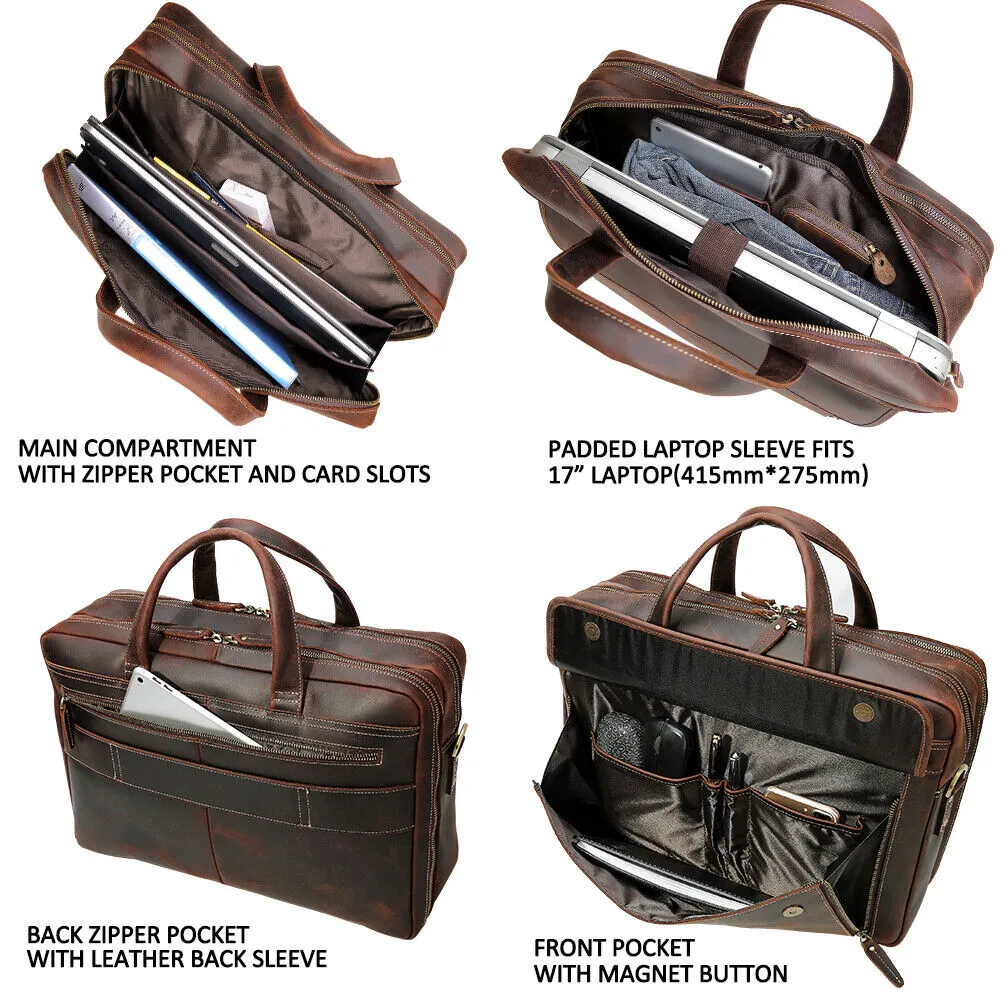 Dark Real Leather Messenger Bag