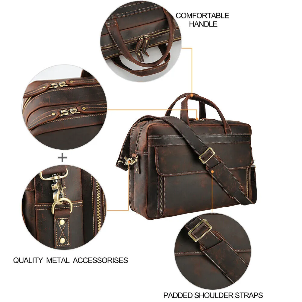 Dark Real Leather Messenger Bag
