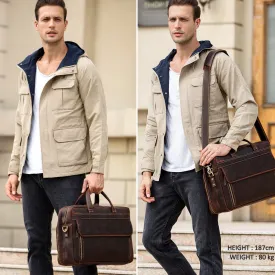 Dark Real Leather Messenger Bag