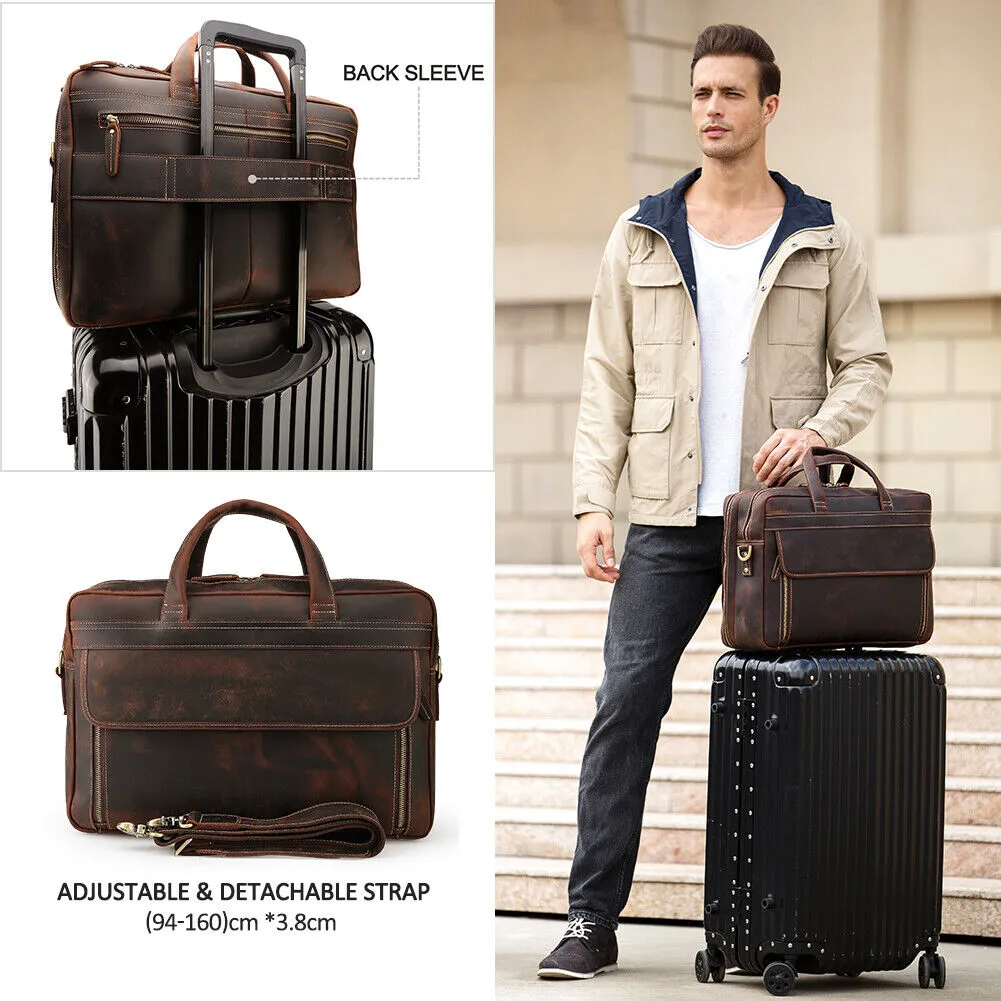 Dark Real Leather Messenger Bag