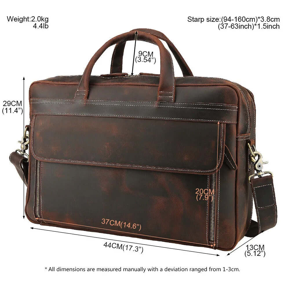 Dark Real Leather Messenger Bag