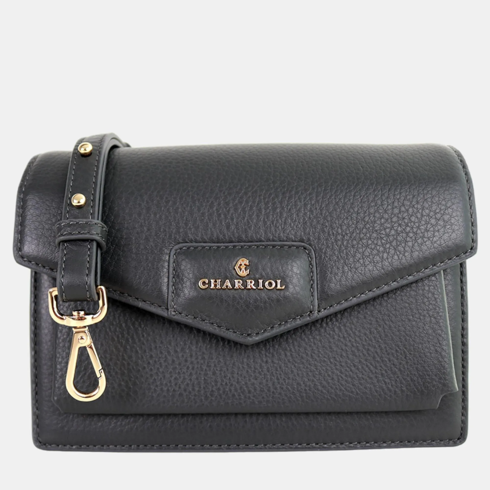 Deep Grey Leather Twilight Handbag