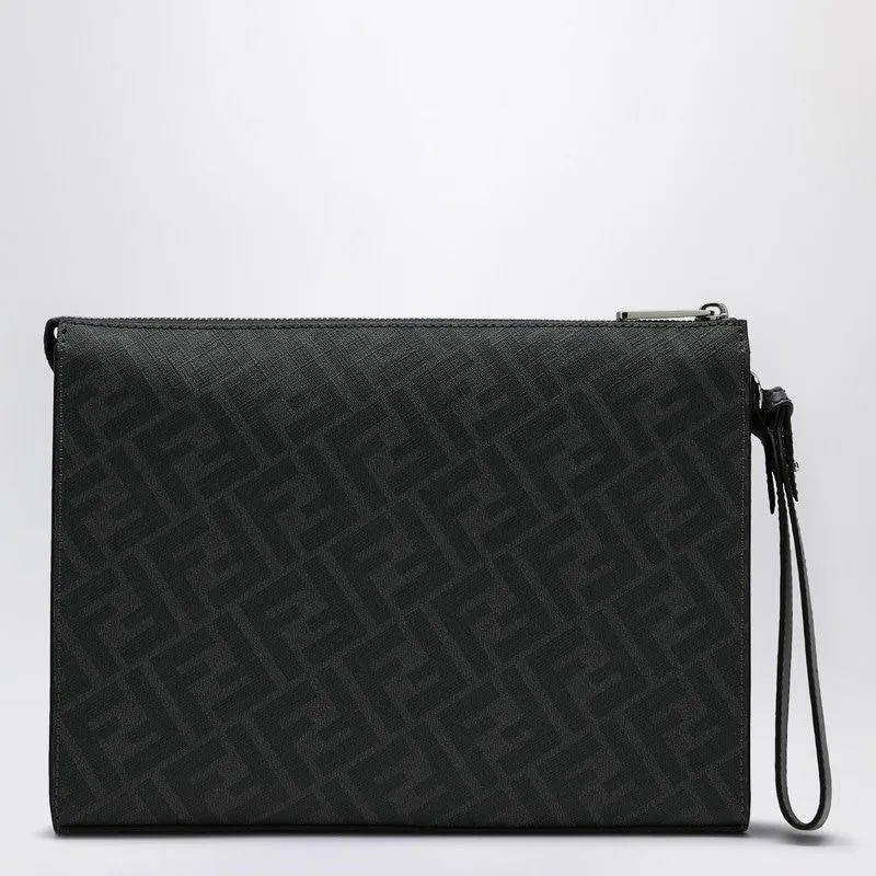 DIAGONAL POUCH IN GREY FF CANVAS