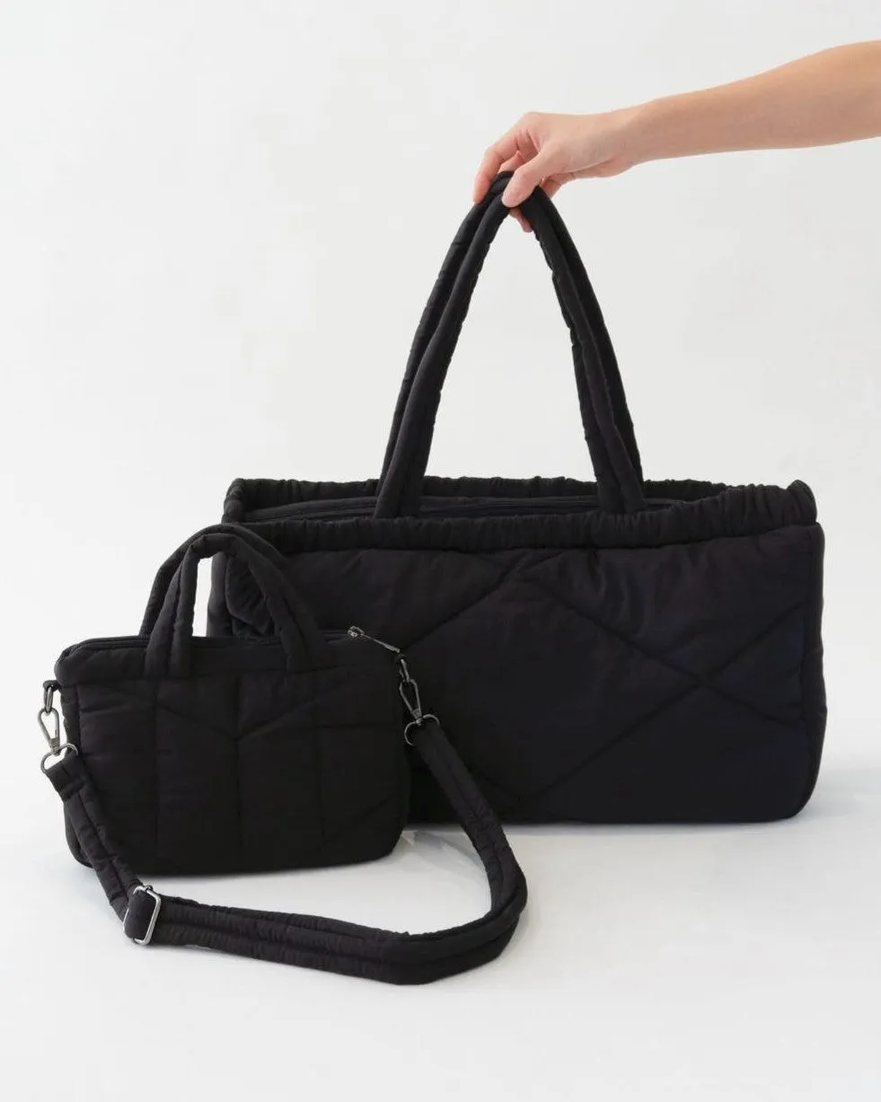 Everyday Crossbody Quilted Bag (Black)