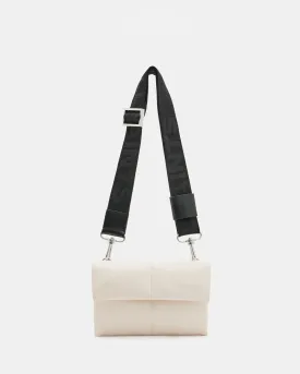 Ezra AllSaints Quilted Leather Crossbody Bag, Desert White