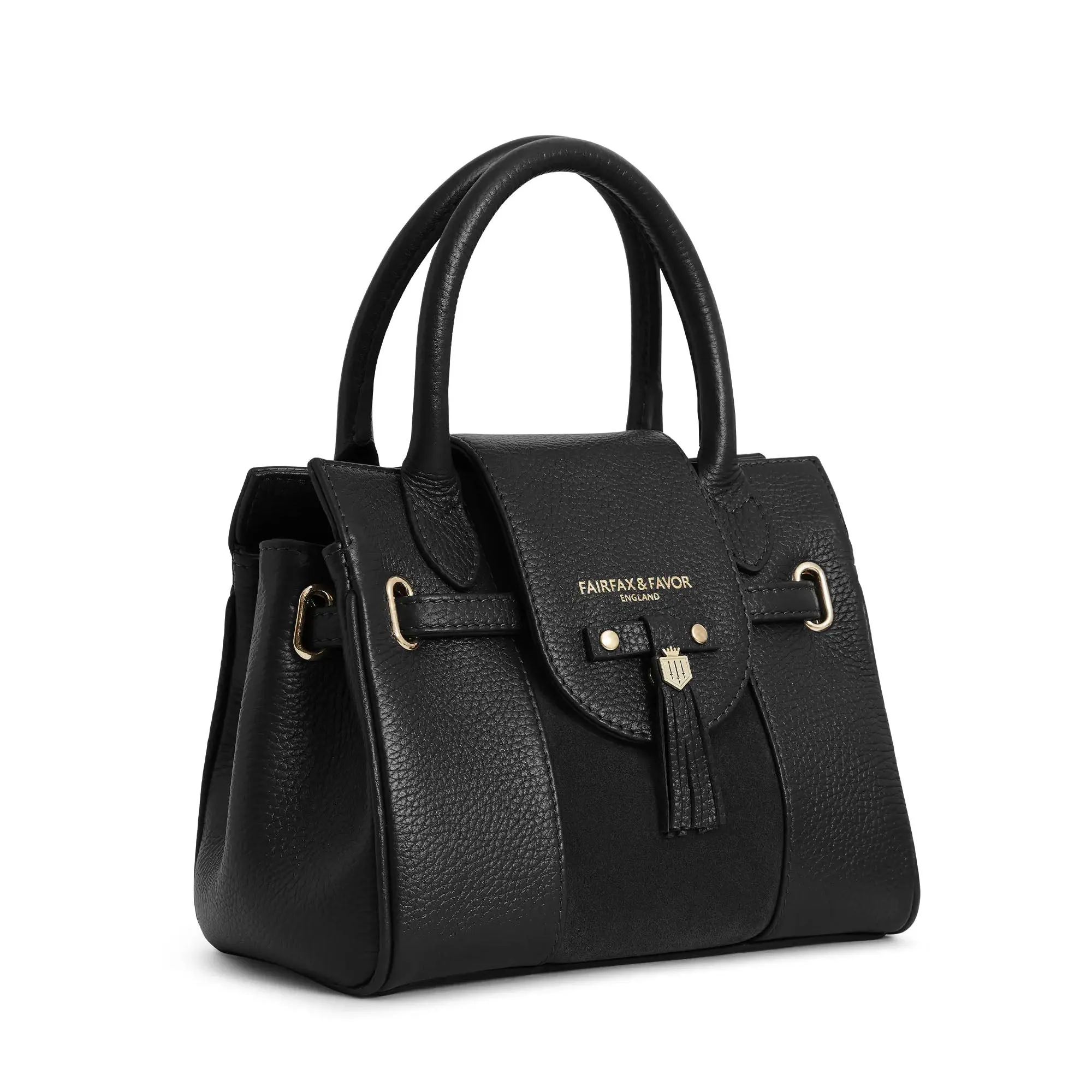 Fairfax & Favor Premium Stockist Exclusive Black Leather Mini Windsor Handbag