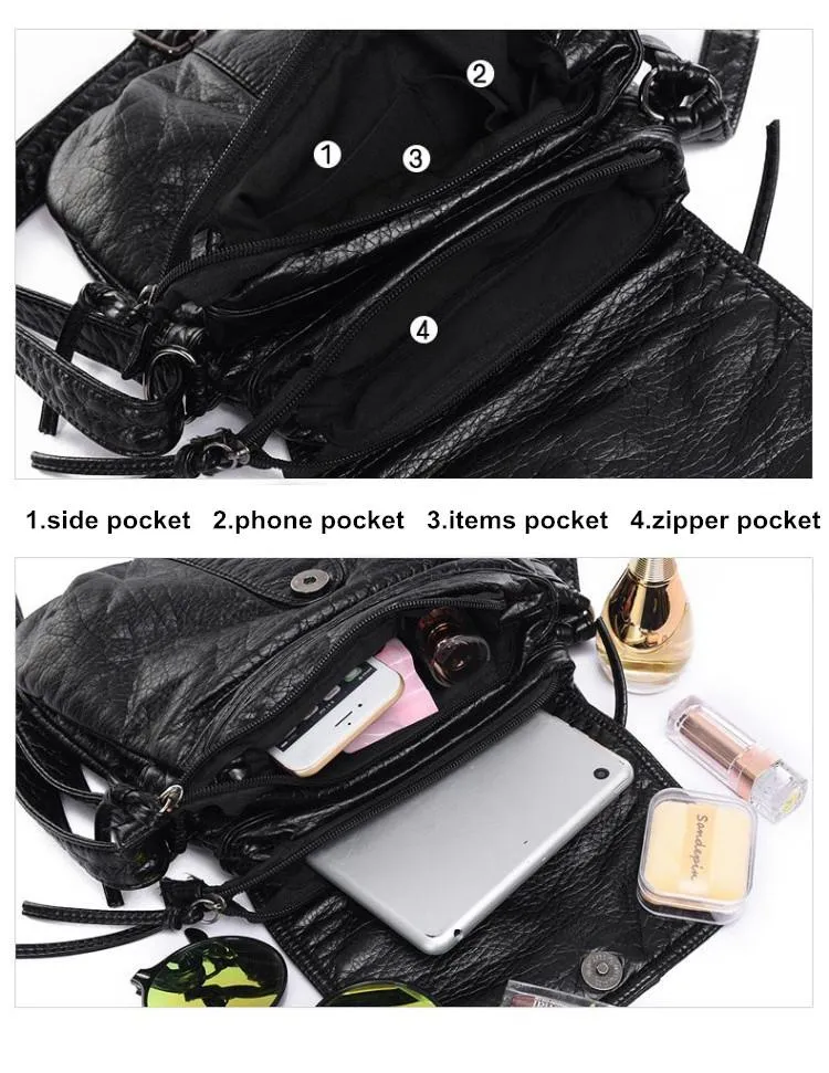 Fashion Designer Women Messenger Crossbody PU Leather Shoulder Bag Quality Handbags Clutch Vintage