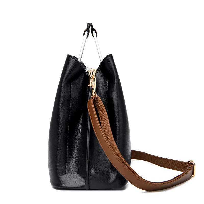 Fashionable genuine leather kangaroo bag for women new autumn and winter large capacity women's bag soft leather mother's handbag for women