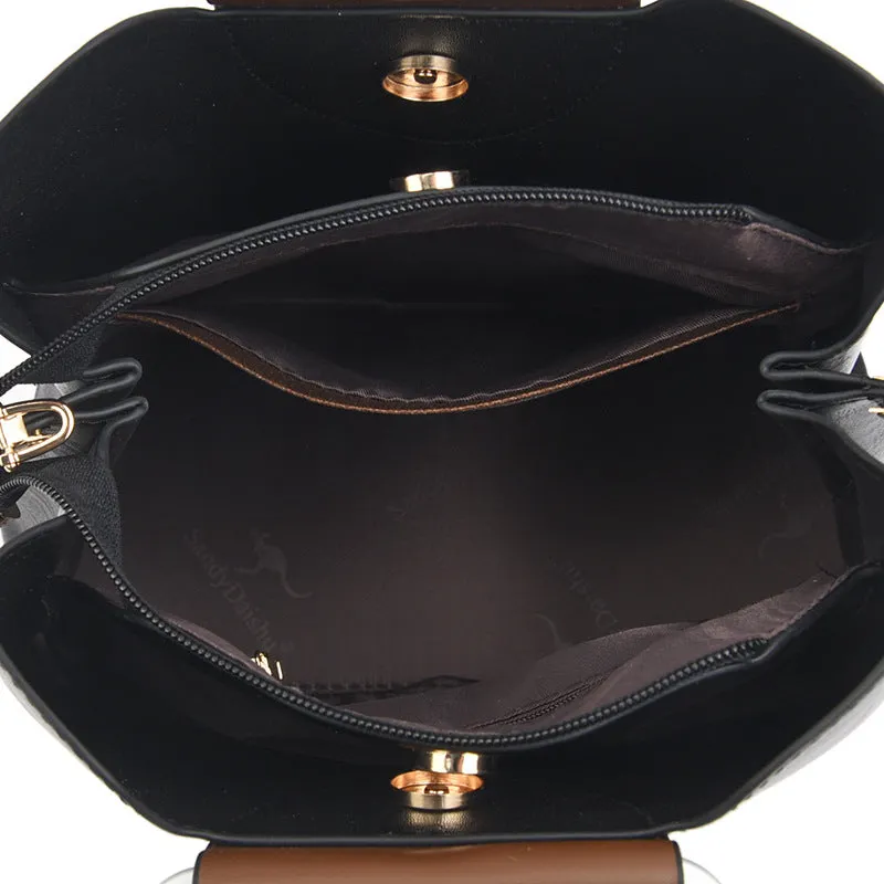 Fashionable genuine leather kangaroo bag for women new autumn and winter large capacity women's bag soft leather mother's handbag for women