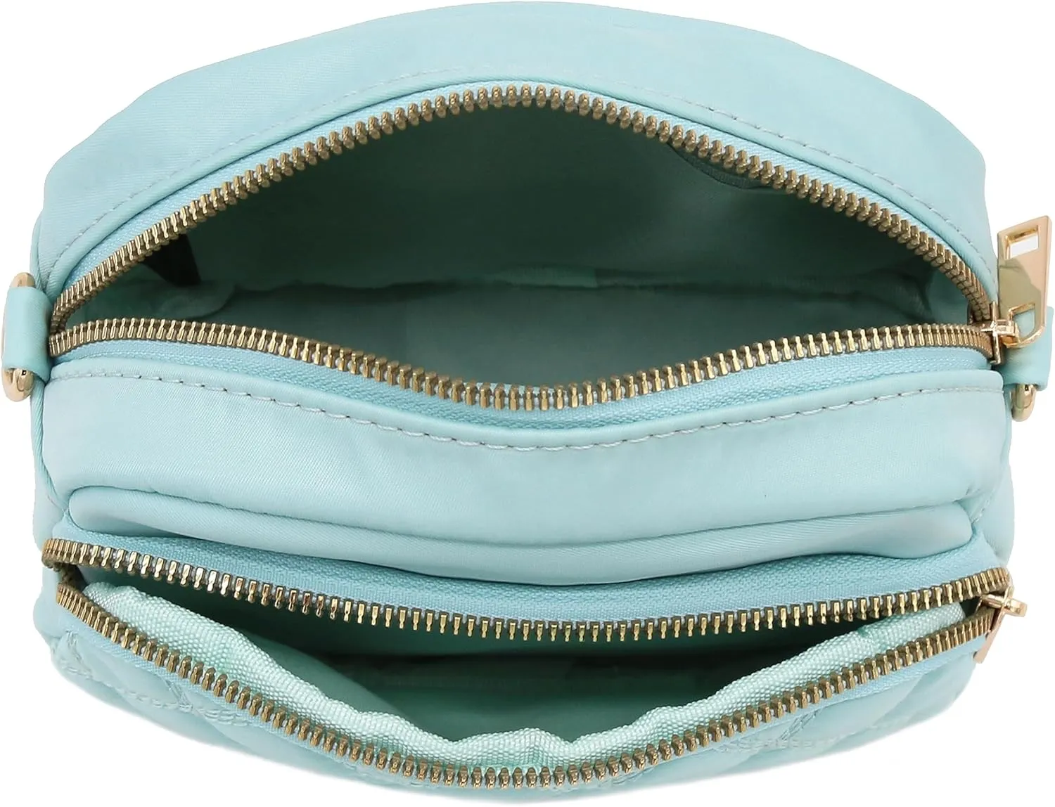 FashionPuzzle Quilted Nylon Crossbody Bag with Wide Strap