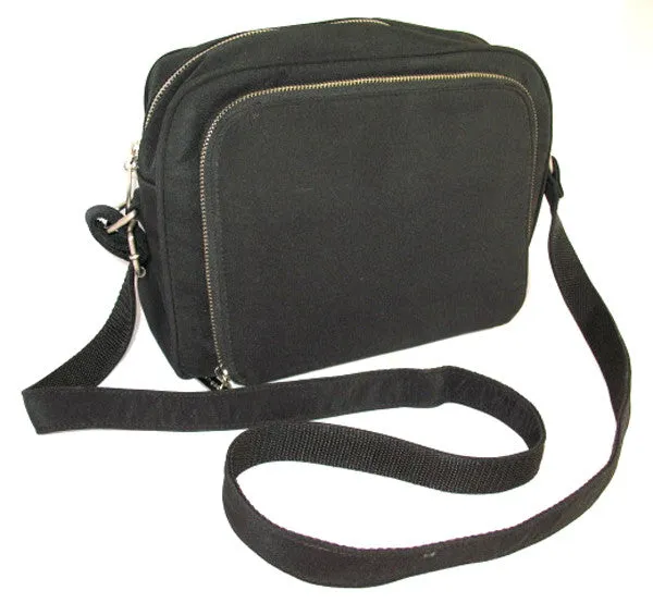 G.H. BASS & CO BLACK Shoulder Messenger Passport TRAVEL TRIP TOUR BAG PURSE
