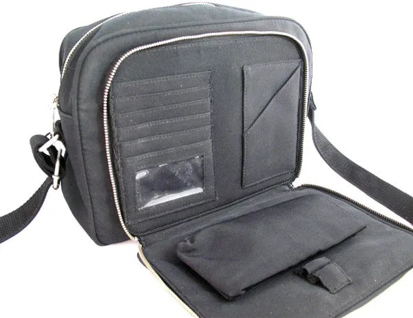 G.H. BASS & CO BLACK Shoulder Messenger Passport TRAVEL TRIP TOUR BAG PURSE