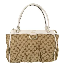 Gucci Beige White Gg Tote Handbag