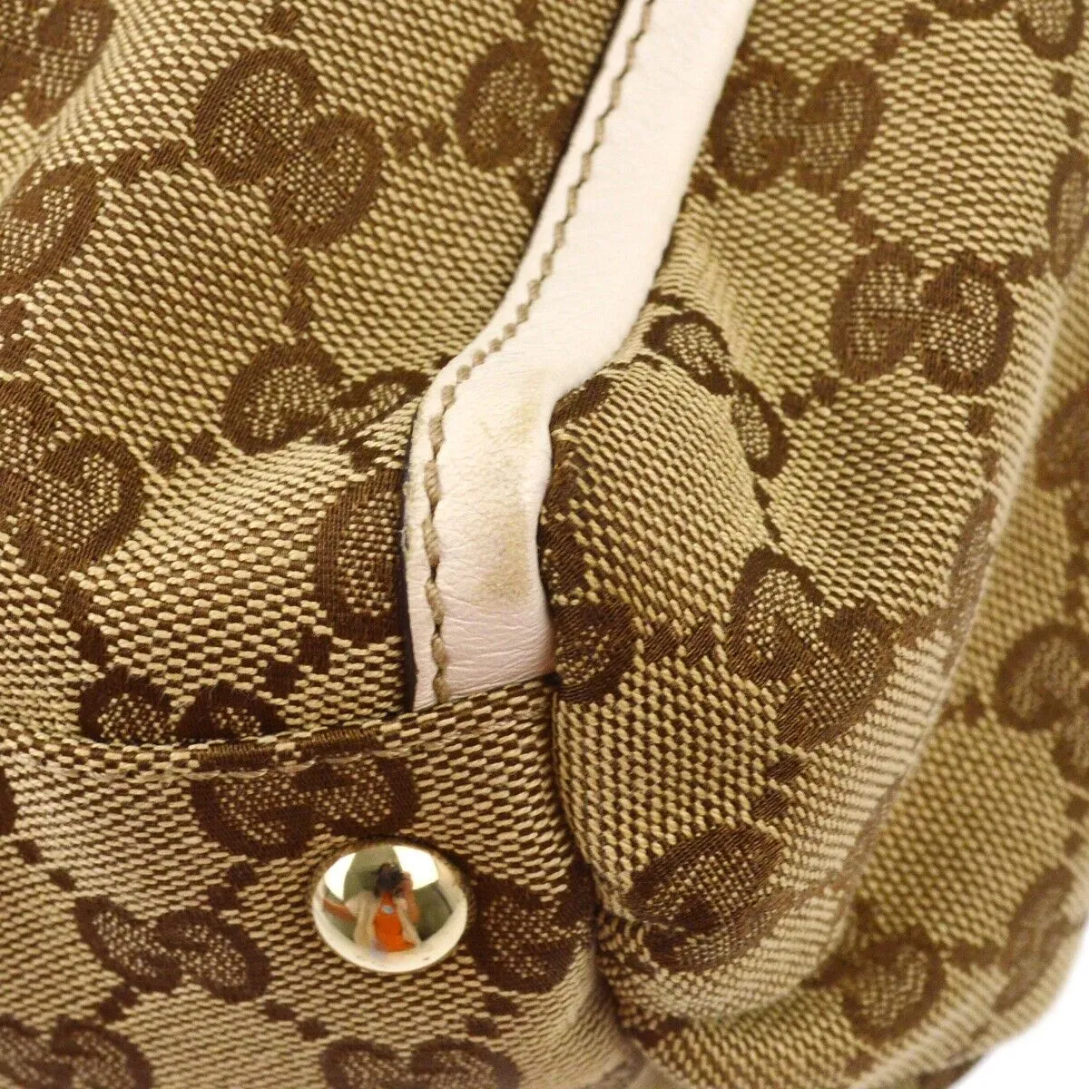 Gucci Beige White Gg Tote Handbag