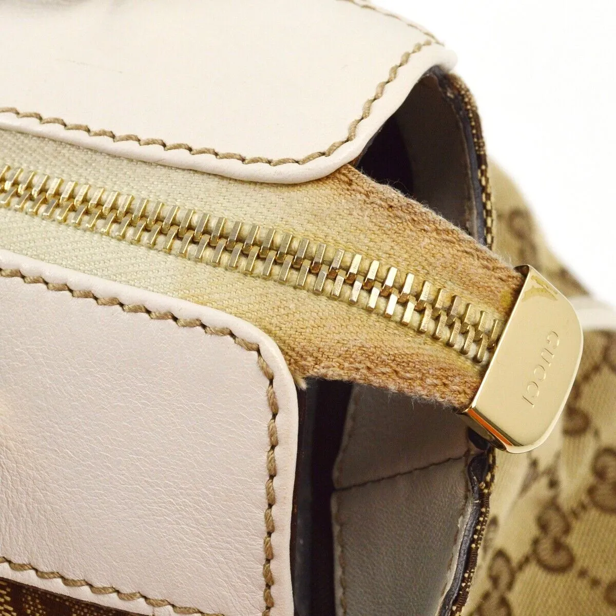 Gucci Beige White Gg Tote Handbag