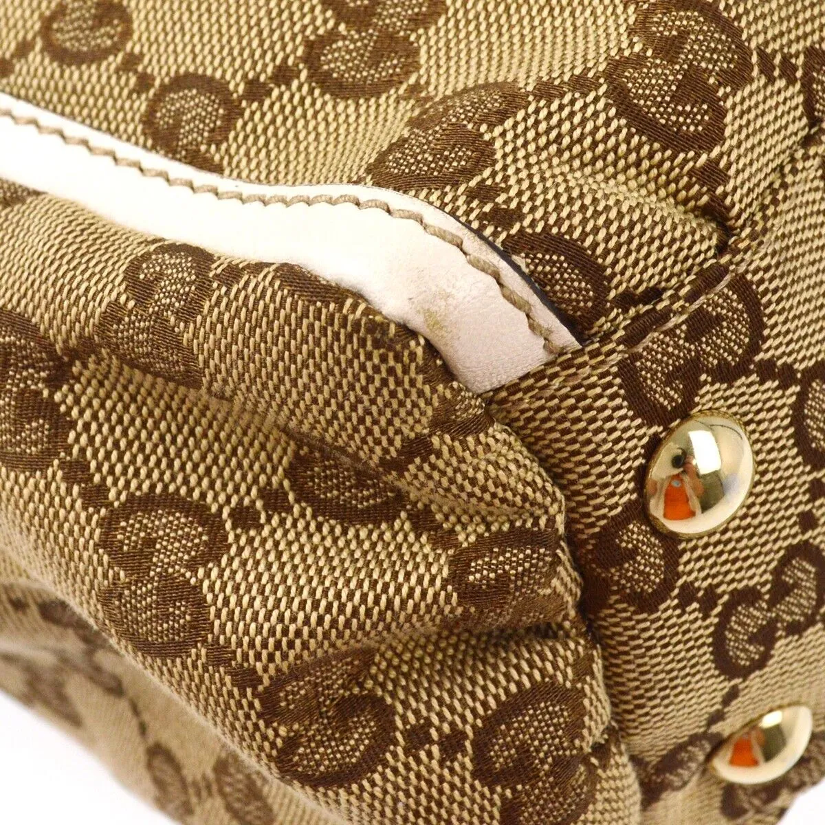 Gucci Beige White Gg Tote Handbag