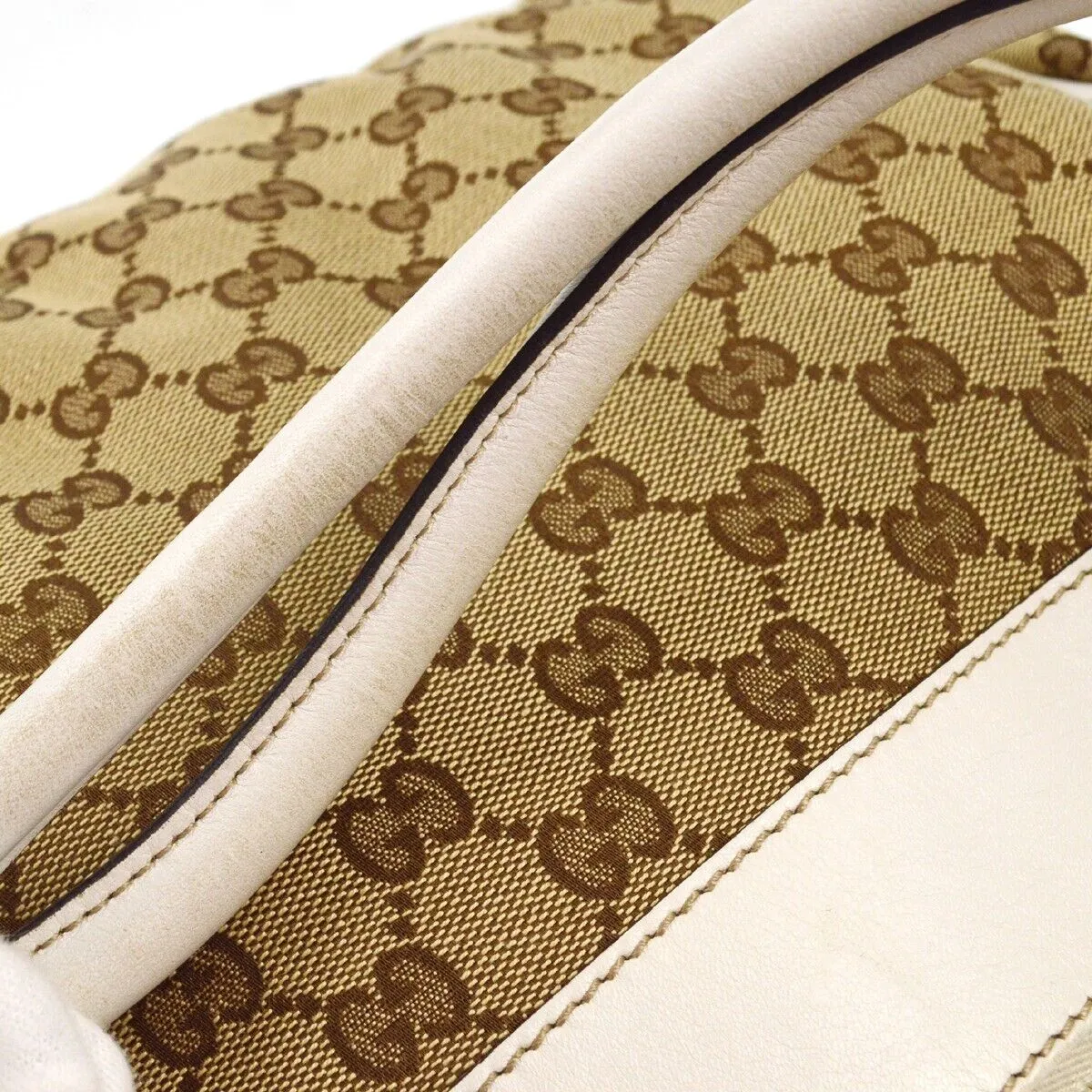 Gucci Beige White Gg Tote Handbag
