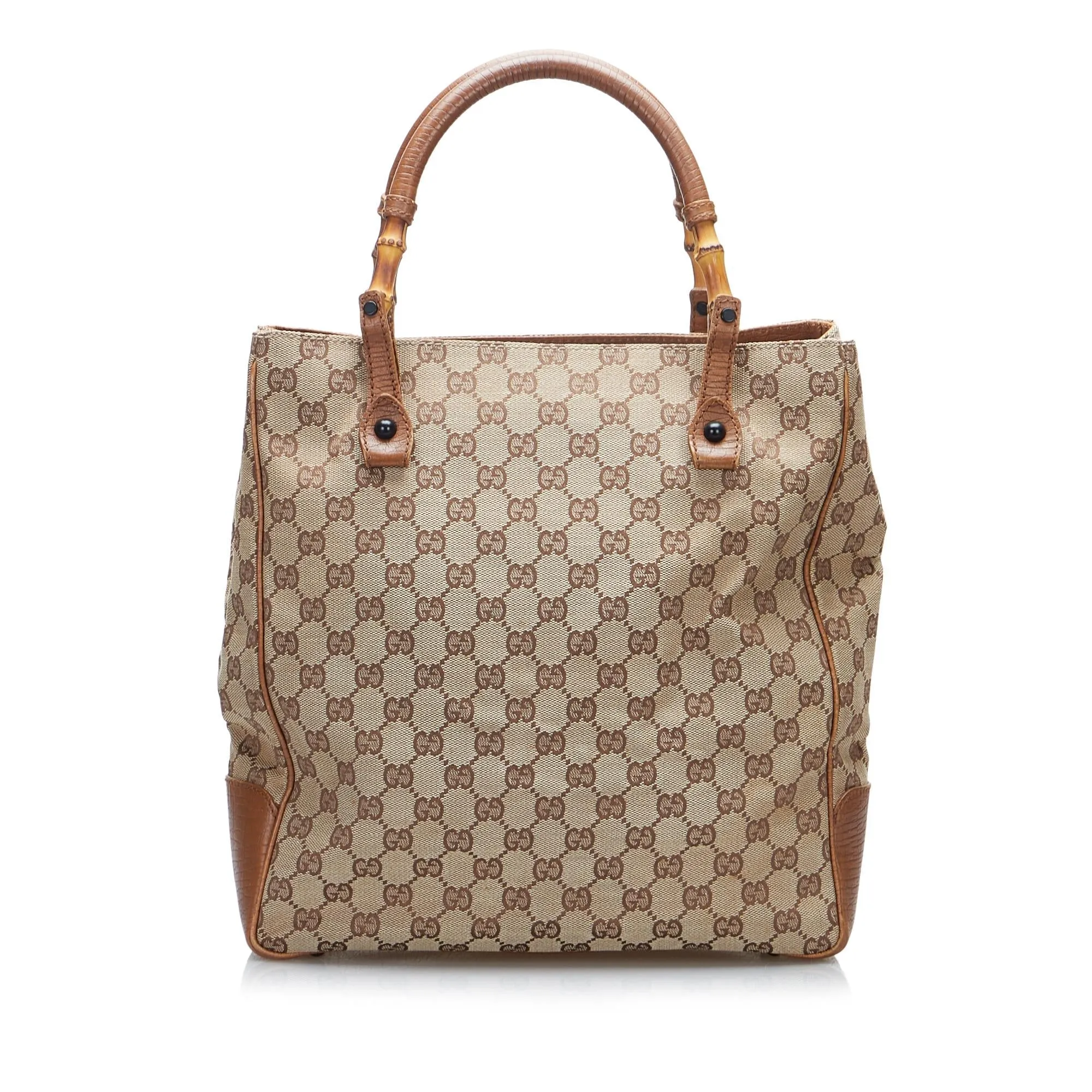 Gucci GG Canvas Bamboo Tote (SHG-lDJCHu)