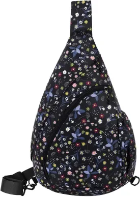 HUA ANGEL Crossbody Sling Bag for Men & Women Lightweight Waterproof Chest Shoulder Bag for Travel Hiking & Everyday Use