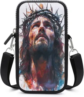 Jesus Walking through Water Crossbody Mobile Phone Bag Smartphone Bag With Adjustable Strap