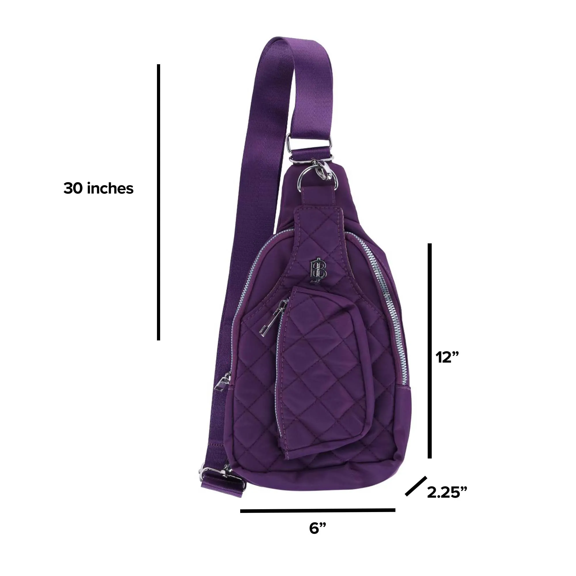 Julia Buxton Women's Nylon Quilted Sling Bag