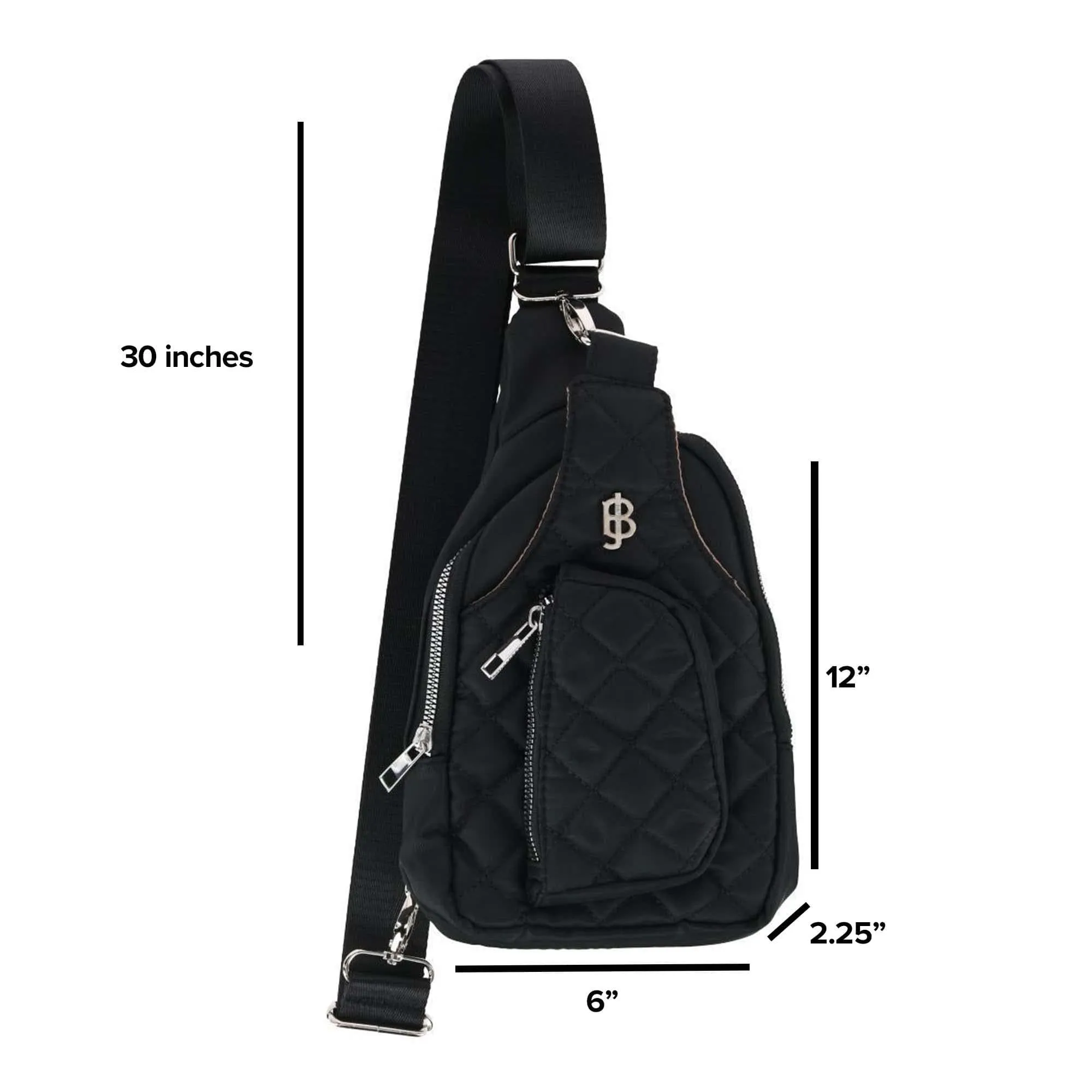 Julia Buxton Women's Nylon Quilted Sling Bag