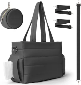 Large Diaper Bag Tote for Women, Crossbody Mommy Bag with Waterproof Bult-in Removable Diaper Bag, Hospital Travel Organizer