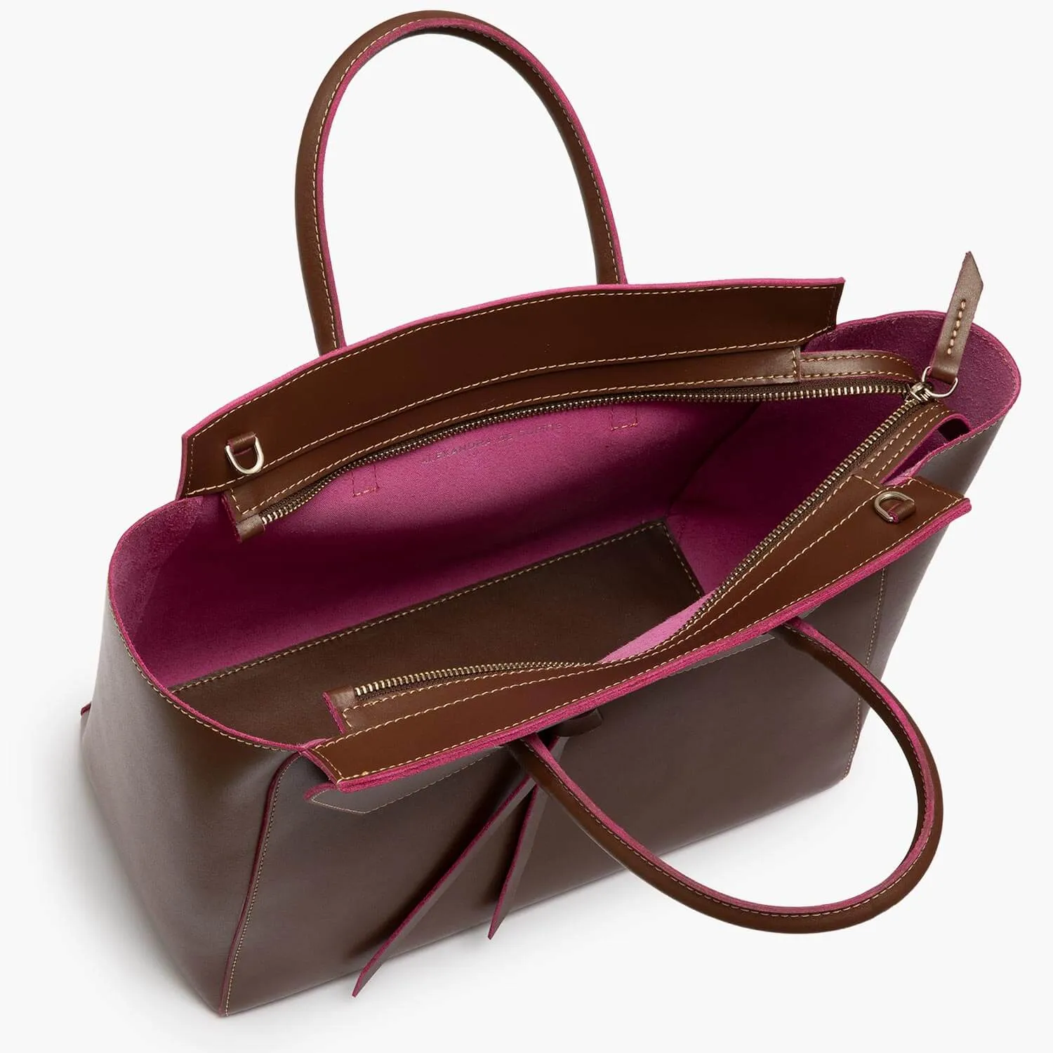Loren Large Leather Tote Bag - Chocolate