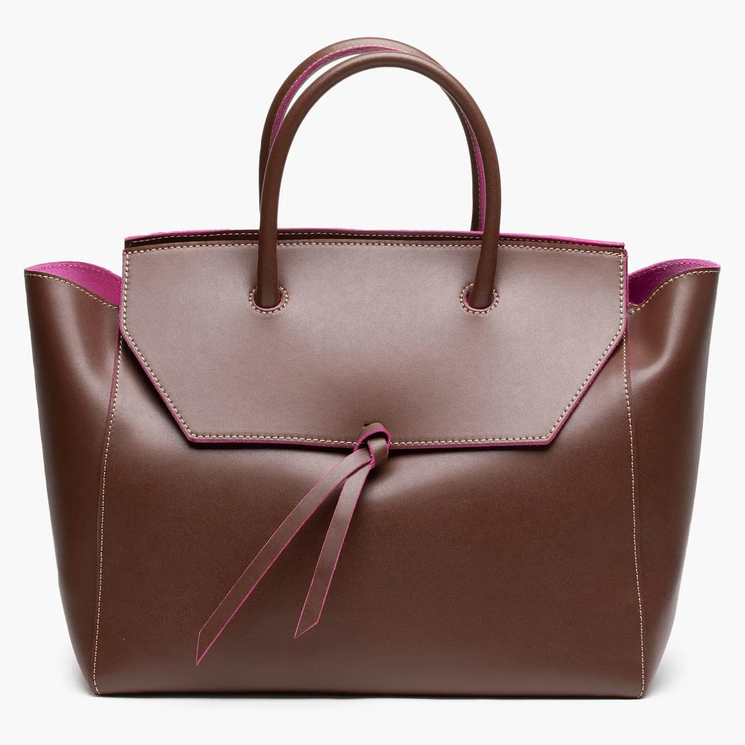 Loren Large Leather Tote Bag - Chocolate
