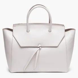Loren Large Leather Tote Bag - Cream