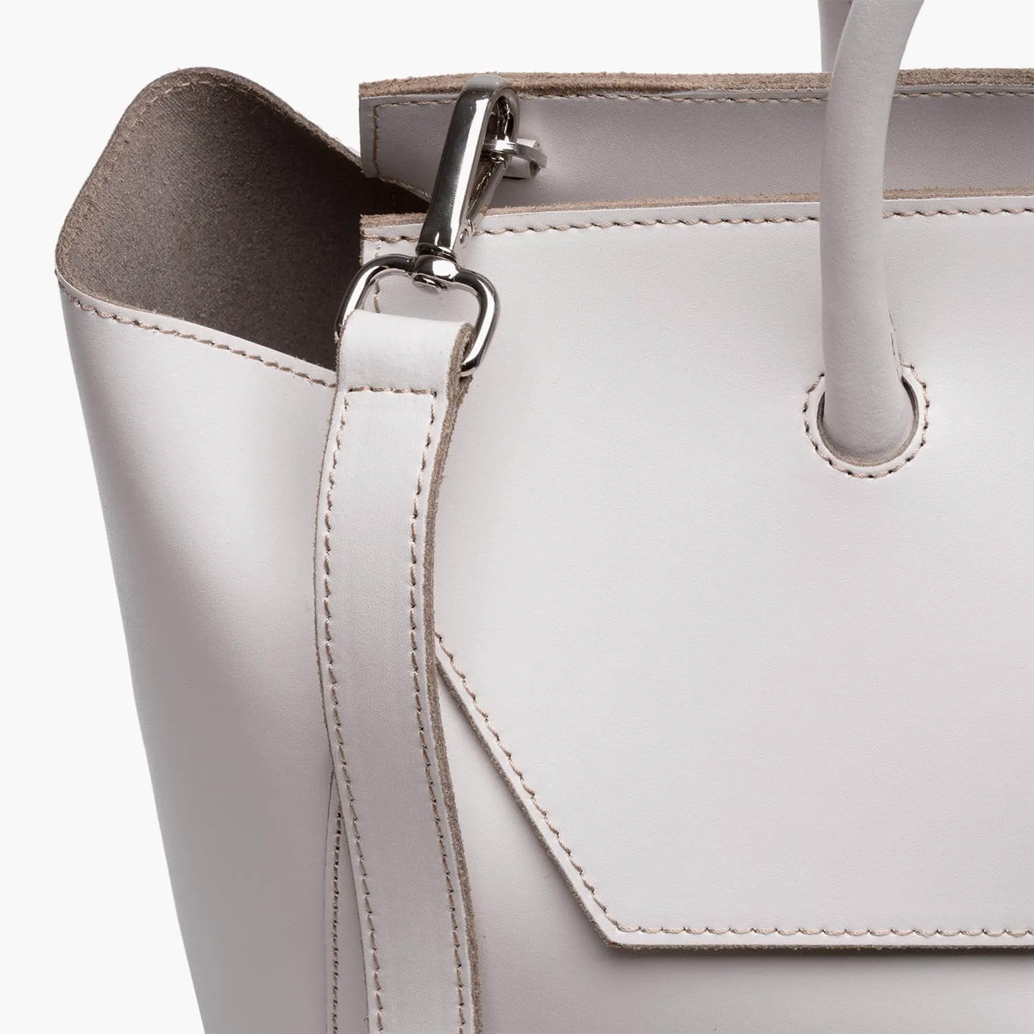 Loren Large Leather Tote Bag - Cream