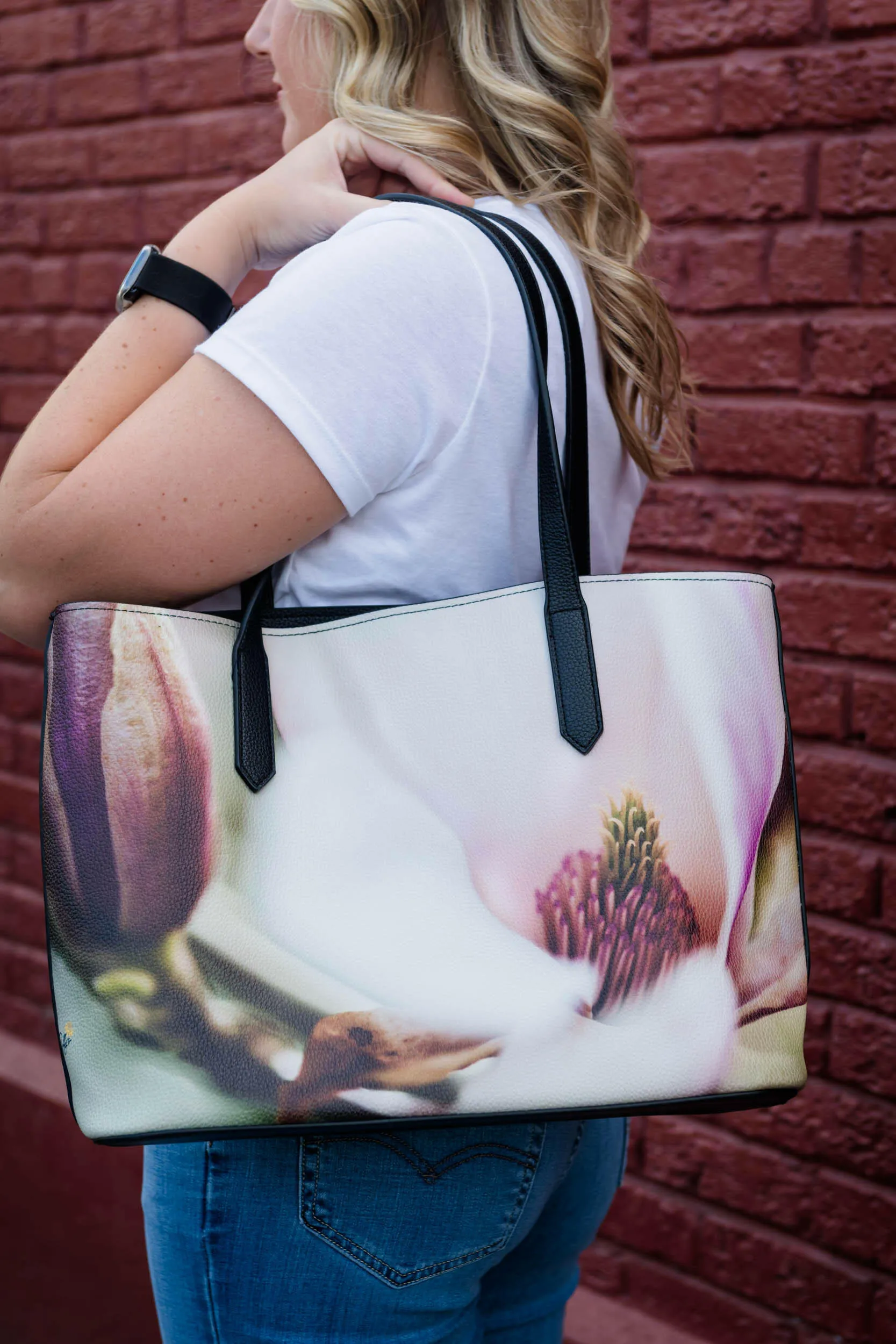 Magnolia Faux Leather Handbag